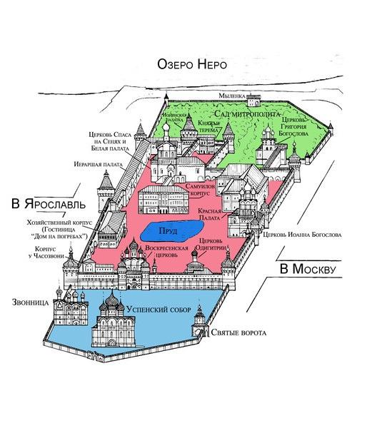 Mapa de Rostov el Grande con lugares de interés