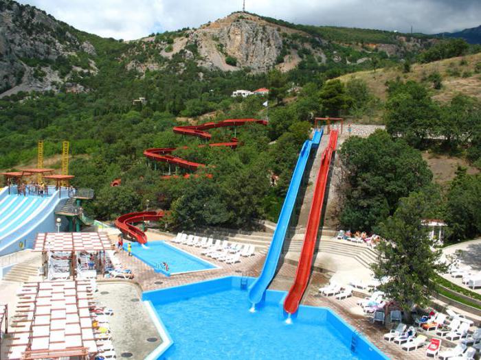 "Blue Bay" - parque acuático en Yalta, que es popular entre los turistas