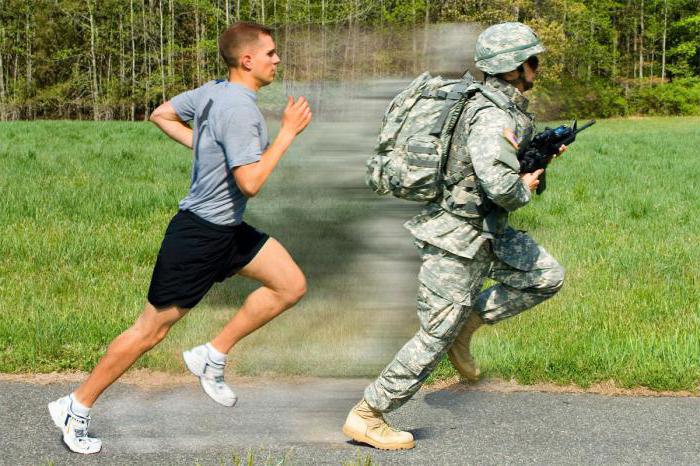 estándar de militares corriendo 1 km
